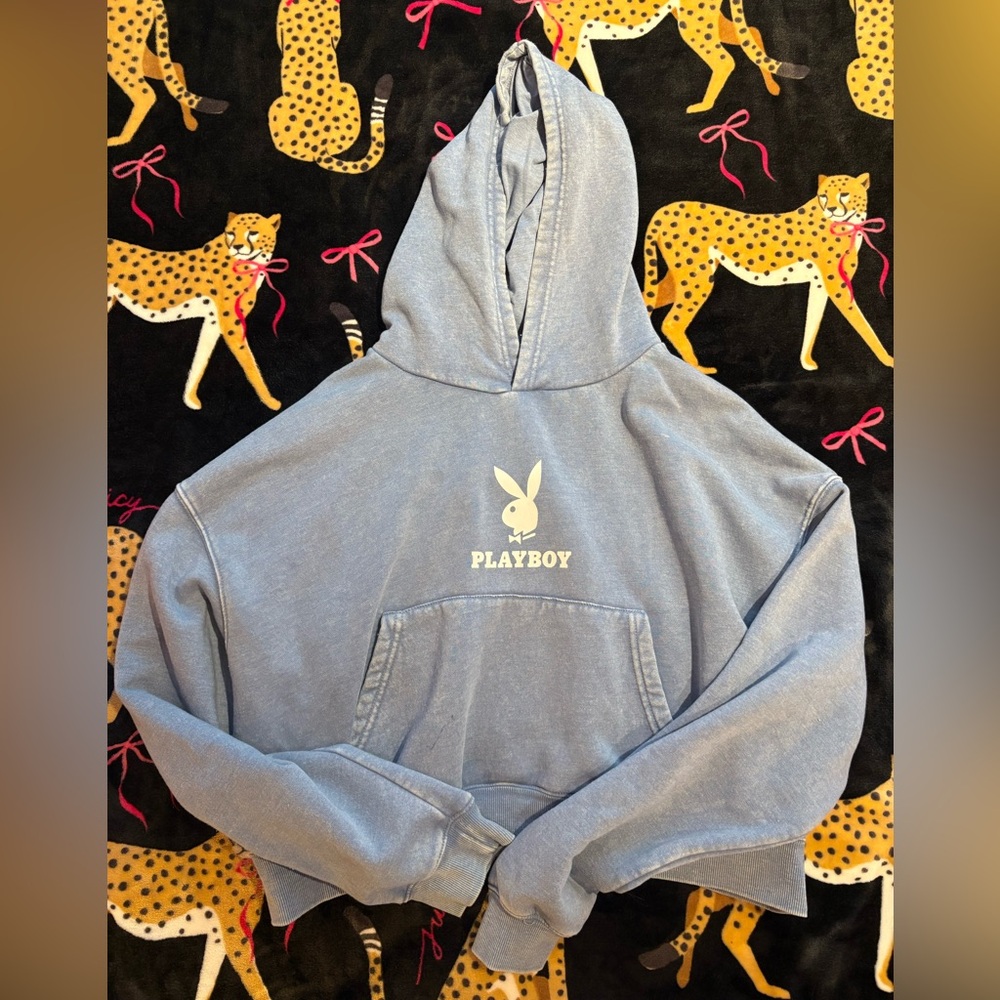 Blue Playboy pullover hoodie
